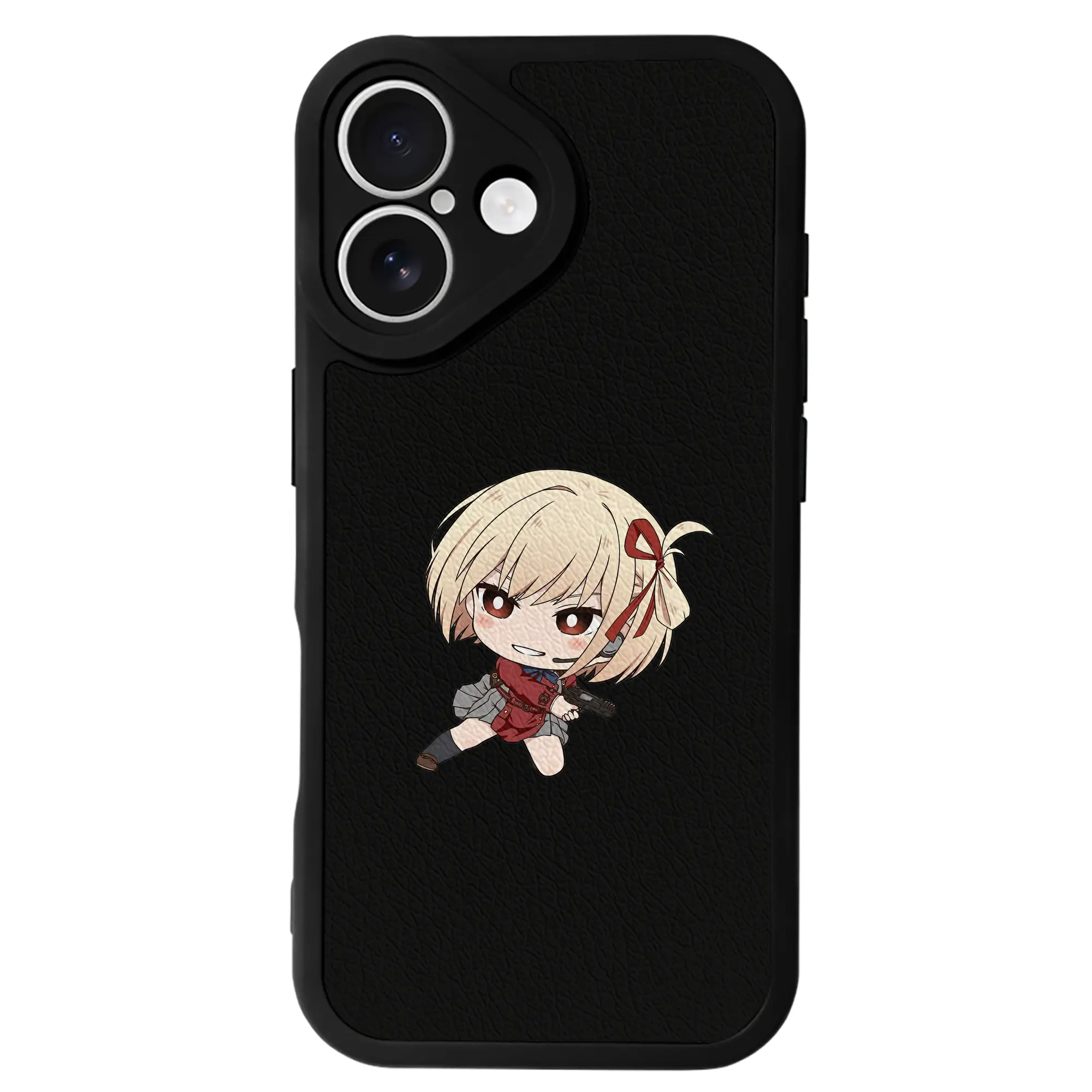 リコリス・リコイル グッズ,錦木千束 - IPhone 16シリーズ対応 ・ シリコンスマホケース ・ レザー調 ・ 高精度フィット ・ 耐衝撃 ・ ワイヤレス充電対応 ・ 精密カット